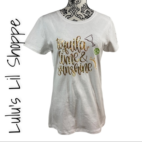 Tequila lime and sunshine white fitted tee - Picture 1 of 11
